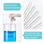 10-Pack 12" Glass Stirring Rods for Lab Use