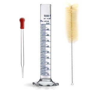 100ML Thick Glass Graduated Cylinder with Brush