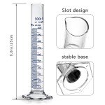 100ML Thick Glass Graduated Cylinder with Brush