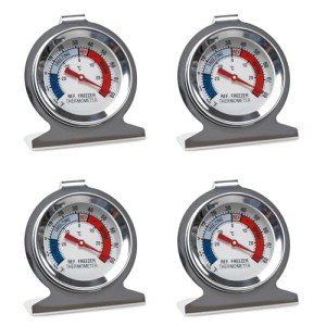 4 Pack Large Dial Refrigerator Freezer Thermometers