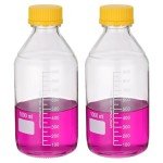 2 Pack 1000ml Borosilicate Glass Storage Bottles