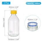 2 Pack 1000ml Borosilicate Glass Storage Bottles