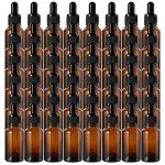 48 Pack Amber Glass Dropper Bottles - 1 oz