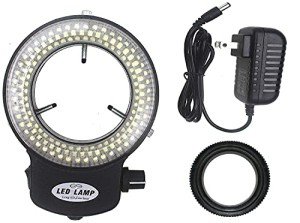 Black Adjustable 144 LED Ring Light for Microscopes