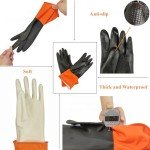 Waterproof Rubber Apron with Thick Gloves for Labs
