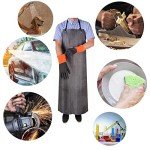 Waterproof Rubber Apron with Thick Gloves for Labs