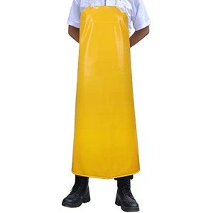 Heavy Duty Waterproof Rubber Vinyl Apron - Yellow