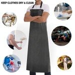 Heavy Duty Waterproof Black Vinyl Apron - 39