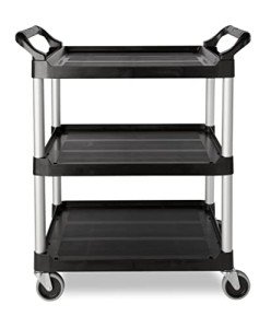 Heavy Duty 3-Shelf Rolling Utility Cart, Black