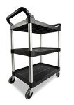 Heavy Duty 3-Shelf Rolling Utility Cart, Black