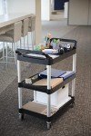 Heavy Duty 3-Shelf Rolling Utility Cart, Black