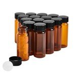 15 PCS Amber 30ML Glass Vials with Caps