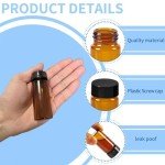 15 PCS Amber 30ML Glass Vials with Caps