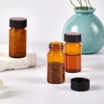 15 PCS Amber 30ML Glass Vials with Caps