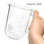 QWORK 500ml Borosilicate Glass Beaker Mug
