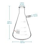 StonyLab 1000ml Borosilicate Glass Filtering Flask