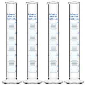 4-Pack 50ml Heavy Wall Graduated Measuring Cylinders