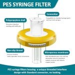 100 PCS 13mm Syringe Filters, 0.22µm Pore Size