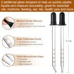4 Pack Amber Glass Dropper Bottles with Pipettes