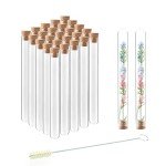 50pcs Borosilicate Glass Test Tubes with Stoppers