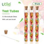 50pcs Borosilicate Glass Test Tubes with Stoppers