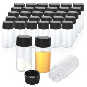 100 PCS 20ml Clear Glass Vials with Screw Caps