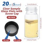 100 PCS 20ml Clear Glass Vials with Screw Caps