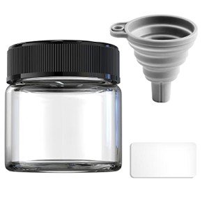 Wide Mouth Glass Sample Vials with Black Caps - 4pcs