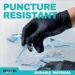 Beastek Black Nitrile Exam Gloves – 100 Pack