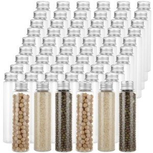 Clear Plastic Test Tubes with Caps - 60 Pack