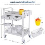 Mobile 2-Tier Medical Cart with Wheels