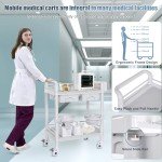 Mobile 2-Tier Medical Cart with Wheels