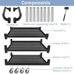 3-Tier Utility Cart with Noise-Reducing Wheels