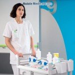 Mobile 2-Tier Medical Cart with Wheels