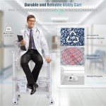 Mobile 2-Tier Medical Cart with Wheels