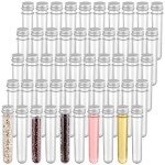 50 Pack 45ml Clear Plastic Test Tubes with Caps