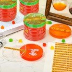 Petri Dish Shot Glasses Set with Biohazard Stickers