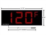Large LED Thermometer with 4" Display, °C/°F