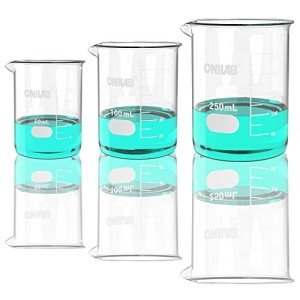 ONiLAB Glass Measuring Beaker Set - 3 Sizes