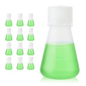 12-Piece Plastic Erlenmeyer Flask Set, 50ml