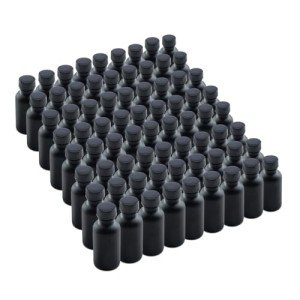72 Pack of 1 oz Black Frosted Glass Bottles