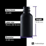 72 Pack of 1 oz Black Frosted Glass Bottles