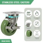 Heavy Duty Stainless Steel Casters for Labs & Ovens