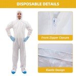 RAYGARD Lightweight Disposable Hazmat Suits, Large
