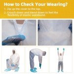 RAYGARD Lightweight Disposable Hazmat Suits, Large
