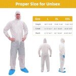 RAYGARD Lightweight Disposable Hazmat Suits, Large
