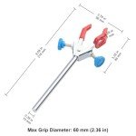 Stonylab 3-Prong Swivel Clamp - Adjustable Lab Accessory