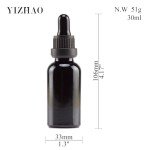 YIZHAO 1oz Black Glass Dropper Bottles – 12 Pack