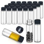100 Clear 0.5 Oz Glass Vials with Caps