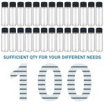 100 Clear 0.5 Oz Glass Vials with Caps